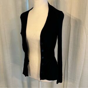 Black Button Up Cardigan Sweater (S)